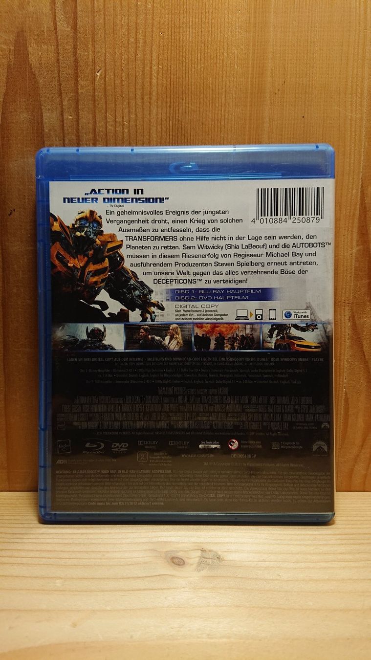 Tutti i DVDs: TRANSFORMERS 3 Dark of the Moon Blu-Ray – Usato da Wilderswil venduto da Exebub 1