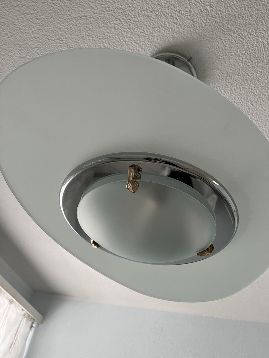 Lampadari & plafoniere: Lampe oval mit Glas silber/gold – Usato da Hinwil venduto da dire07 1