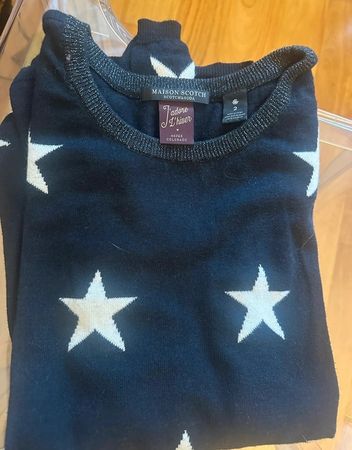 Maison Scotch Pullover Sterne Blau Gr. M I