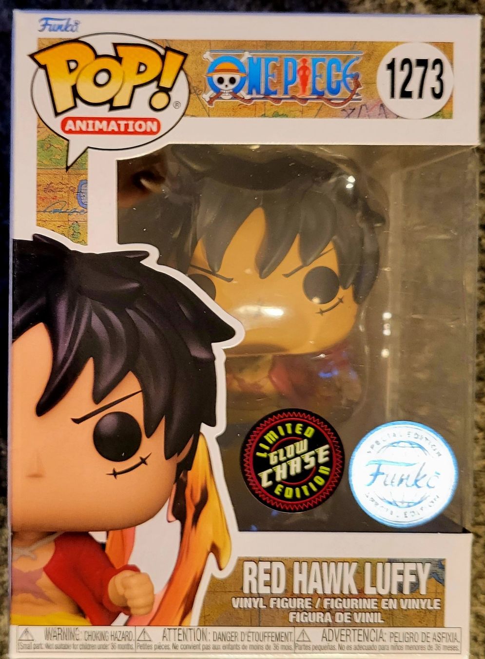 Funko Statuette: Funko Pop One Piece   Red Hawk Luffy CHASE – Nuovo e nell'imballaggio originale da Montet (Glâne) venduto da KOADA