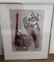 Kunstdruck Rolf Knie Circus Motiv Clown Pferd gerahmt