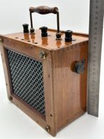 Antikes elektrisches Messgerät Holz Messing Sammlerobjekt