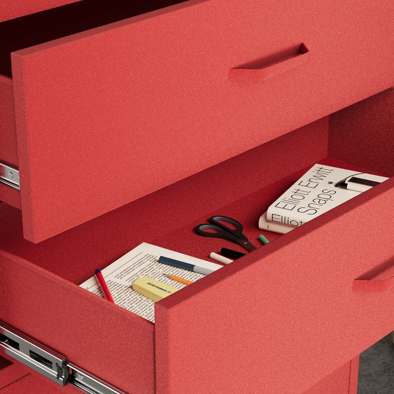 Cassettiere: Kommode mit 4 Schubladen Metallschrank Glitzernd - Rot – Nuovo e nell'imballaggio originale da Wallenwil venduto da toesstal-vertrieb 6