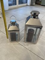 2er Set Windlichter / Laternen, Metall/Glas