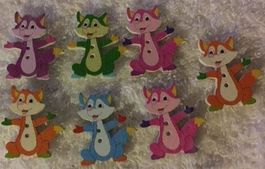 7 Fuchs knöpfe Aufnäher annäher Näh Knopf Füchse OVP
