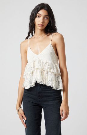 Zara Boho Spitzen Top Damen – Sommer Gr. S