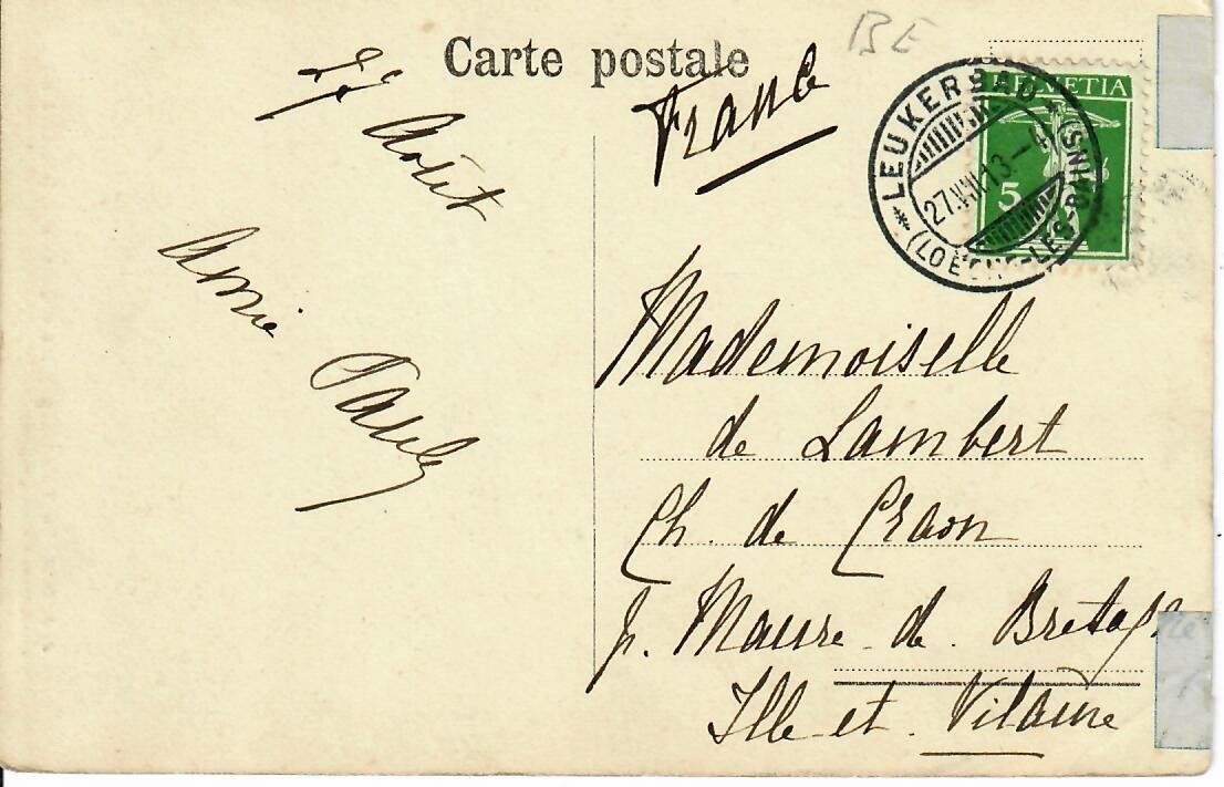 Cartoline postali: Blümlisalp - Oeschinen  1913 – Usato da Hochdorf venduto da Ziegel-16 1