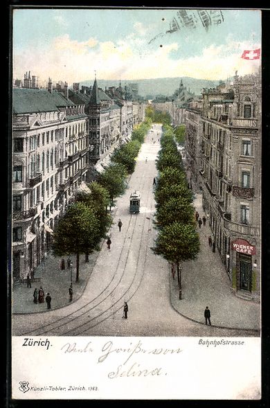 Cartoline postali: Zürich, Strassenbahn auf der Bahnhofstr – Usato da Berlin venduto da bartko-reher