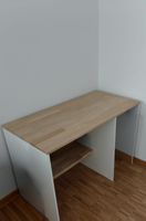 Schreibtisch Holzoptik weiss mit Ablage