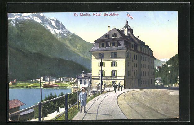 Cartoline postali: AK St. Moritz, Hotel Belvédère – Usato da Berlin venduto da bartko-reher