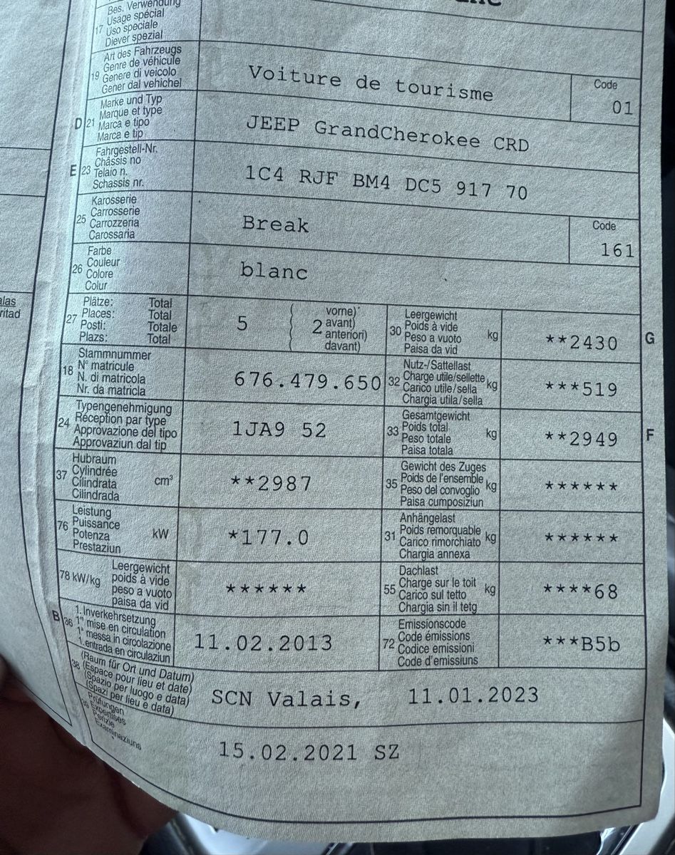 Jeep Automobili: JEEP Grand Cherokee 3.0CRD – Usato da Val-d'Illiez venduto da LuckLuc 9