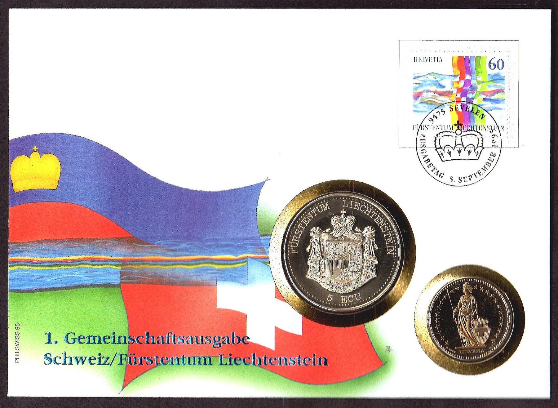 Tutti le monete: Erste Gemeinschaftsausgabe Schweiz / Lichtenstein – Nuovo (secondo la descrizione) da Walzenhausen venduto da dream-day
