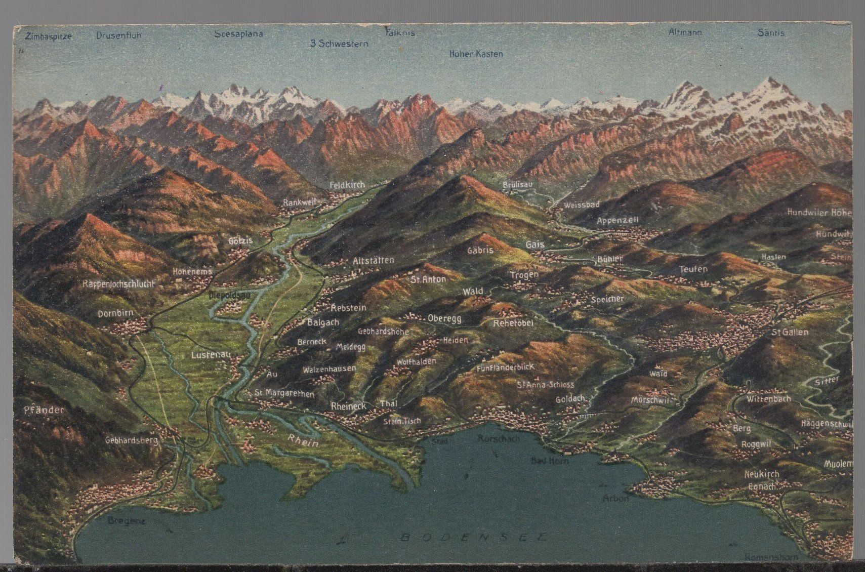 Cartoline postali: Bodensee  Luftbild  1925 – Usato da Aarau venduto da kufi44
