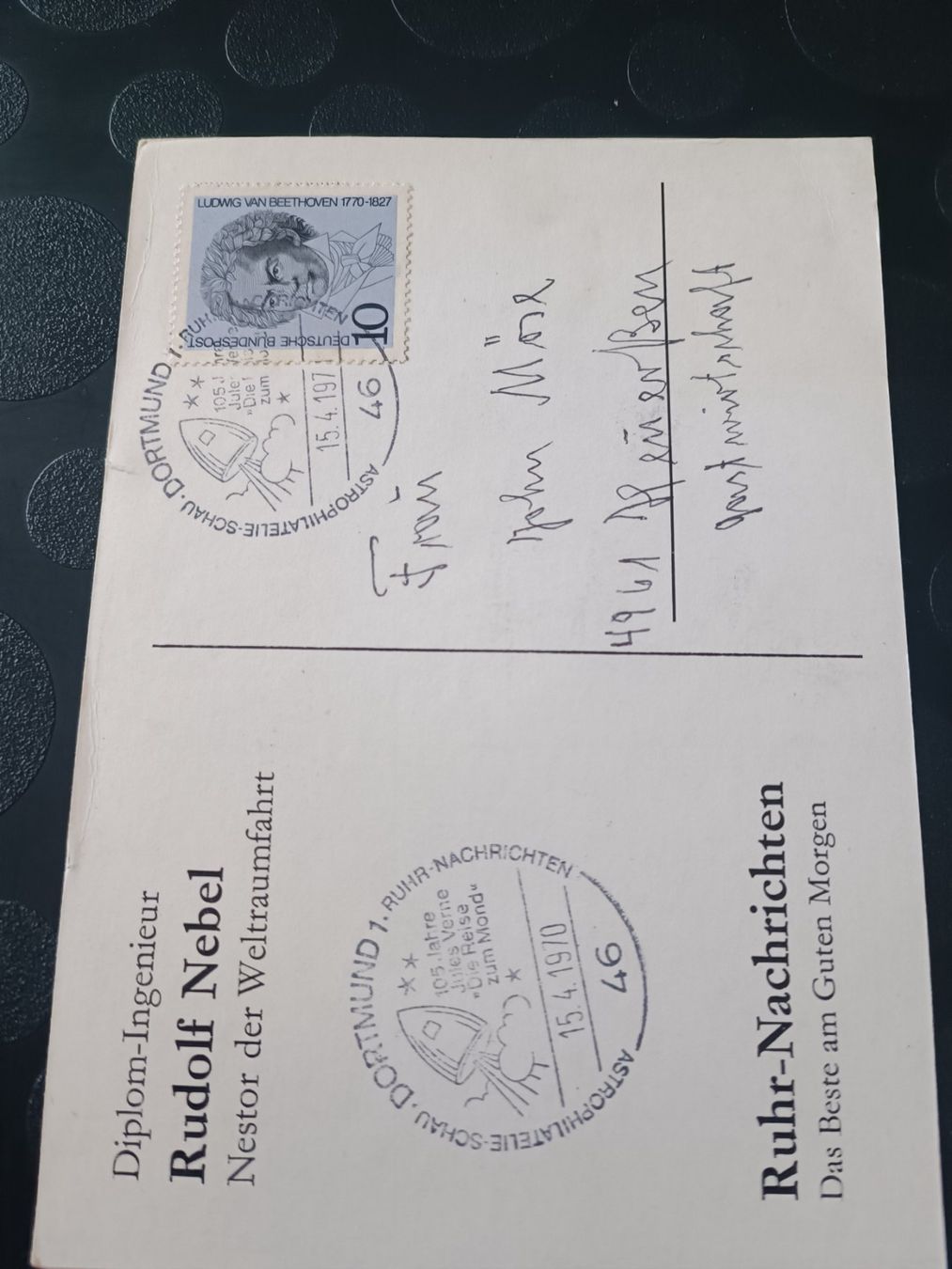Autografi: Rudolf Nebel - Raketenpionier - Handsigniert – Usato da Menziken venduto da Artographs 1