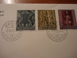 Liechtenstein FDC 1959, Satz Weihnachten, gelaufen