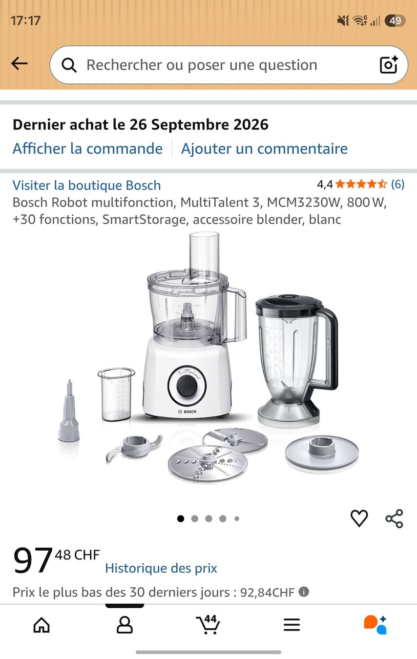 Bosch Elettrodomestici da cucina: Robot multifonction Bosch MultiTalent 3 neuf emballé – Nuovo e nell'imballaggio originale da Lausanne venduto da Jean1012