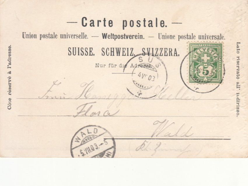 Cartoline postali: Süs 1903 – Usato da Bürglen TG venduto da StampGraf 1