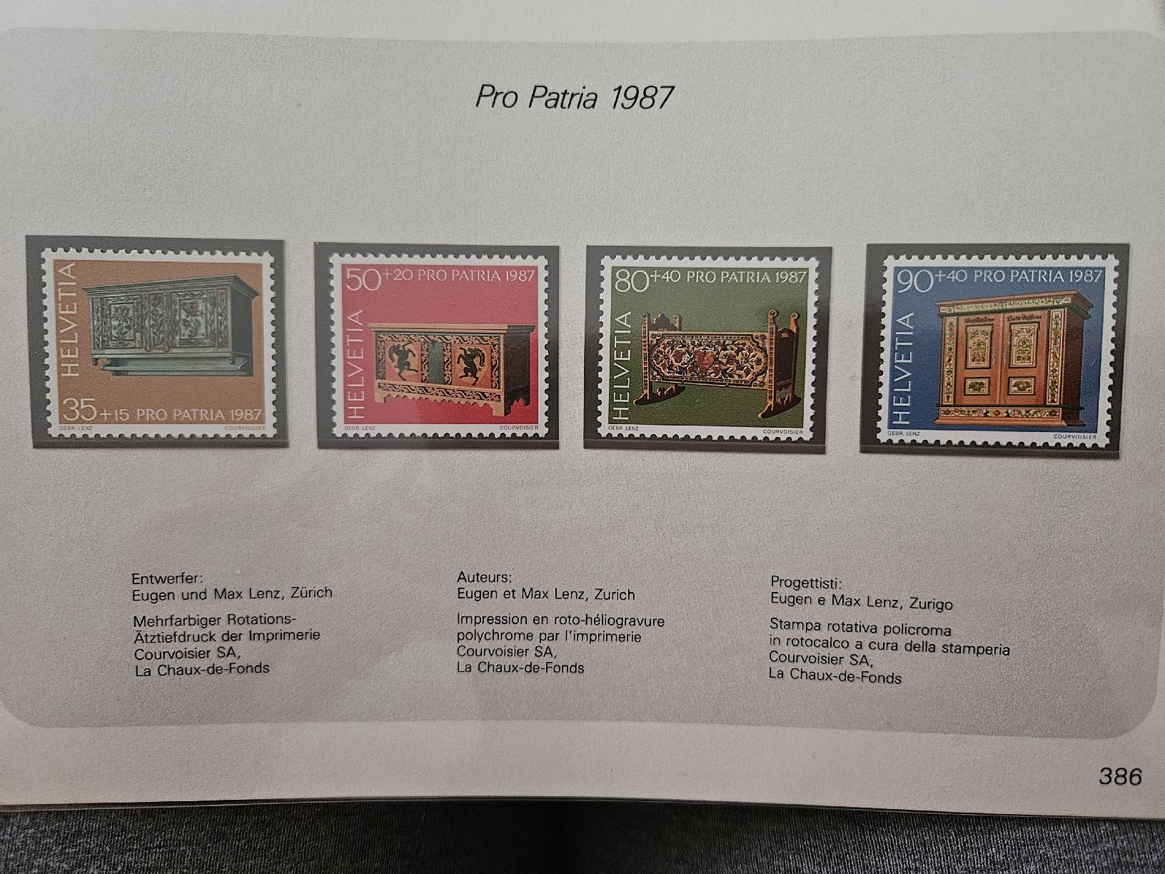 Tutti i francobolli: Schweizer Postmarken Helvetia Pro Patria 1987 – Nuovo e nell'imballaggio originale da Chur venduto da Kohla1980