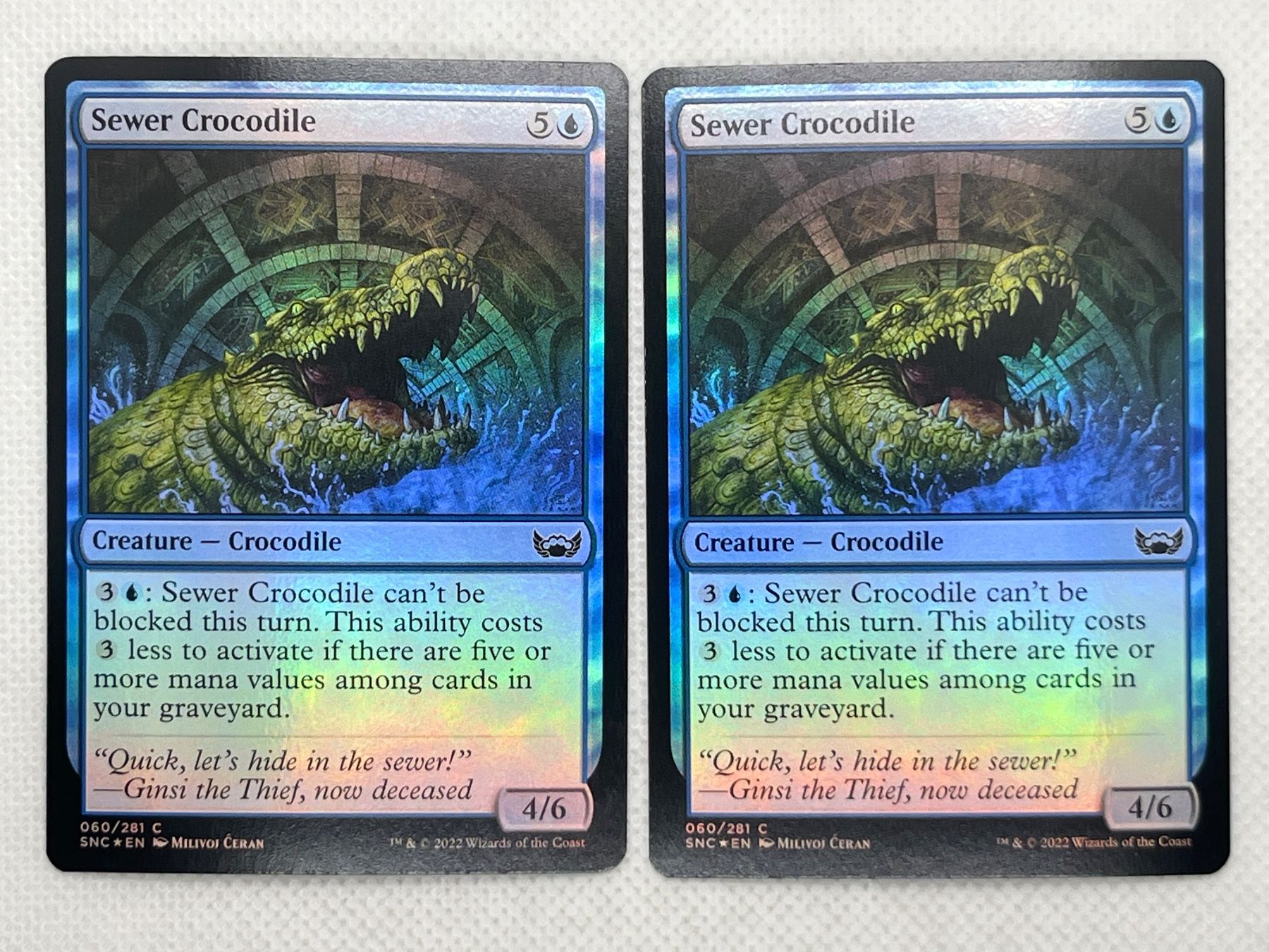 Magic The Gathering Carte collezionabili: MTG Sewer Crocodile SNC 60 Englisch Foil Common 2x – Usato da Hinterkappelen venduto da Kim1992