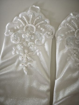 Braut Armstulpen weiss