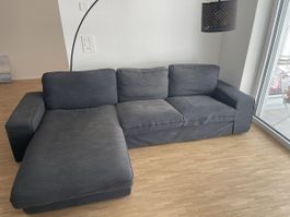 Ecksofa grau mit Récamiere gebraucht guter Zustand