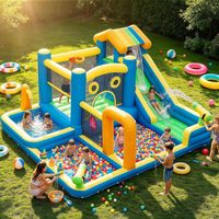 Aufblasbare Spieleburg mit Wasserrutsche neu