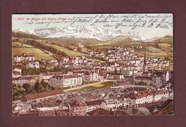 ST. GALLEN - Teilansicht mit Bahnhof und Santis - 1912