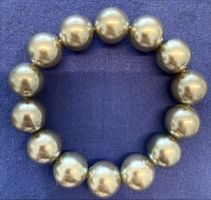 Perlenarmband, grau, elastisch, neuwertig!