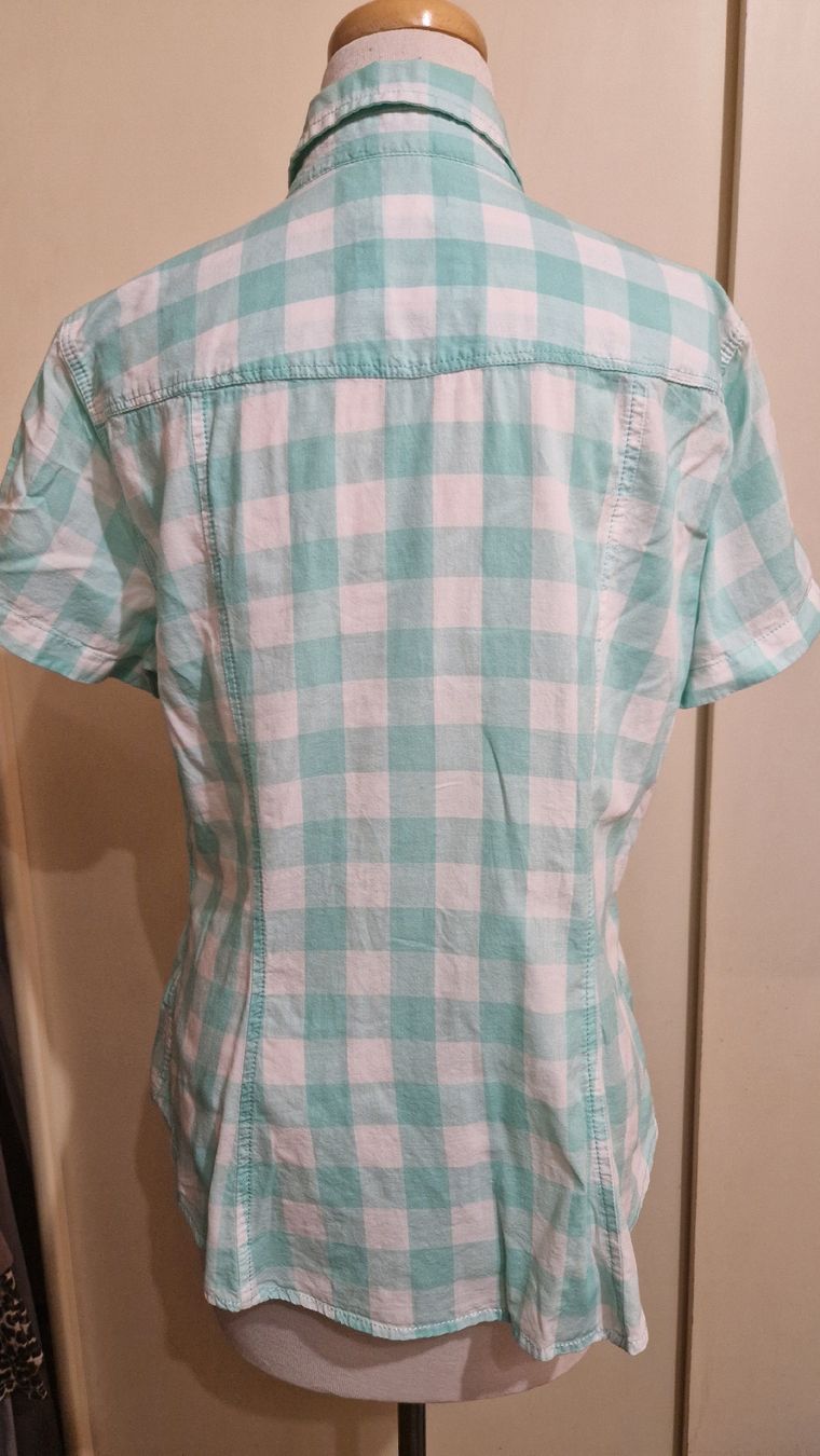 H&M Camicette: Sommerbluse, türkis-weiss kariert, Gr. 44 – Nuovo (secondo la descrizione) da Oberengstringen venduto da Sheera7 5