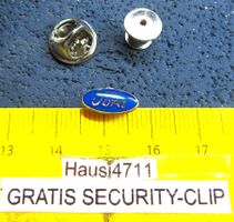 FORD AUTO LOGO PIN QWINZIG-KLEIN MIT SECURITY-CLIP GLASIERT