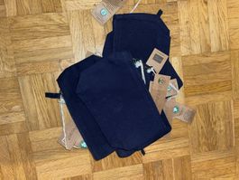 Lot 9 Pochettes bleu marine 13,5 x 12 x 6 cm