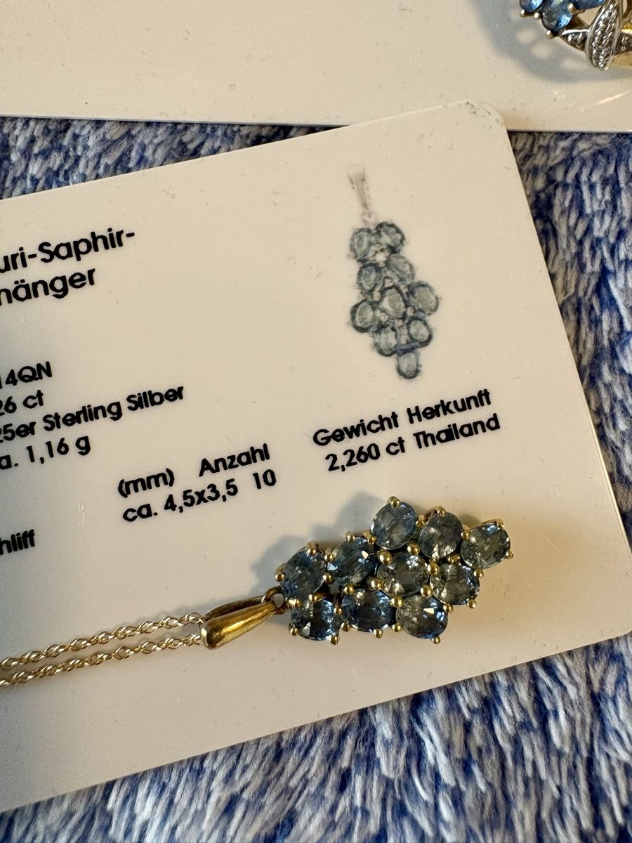 Catenine: Kanchanaburi-Saphir-Schmuck Set – Nuovo (secondo la descrizione) da Zürich venduto da nadin.nadin2 1