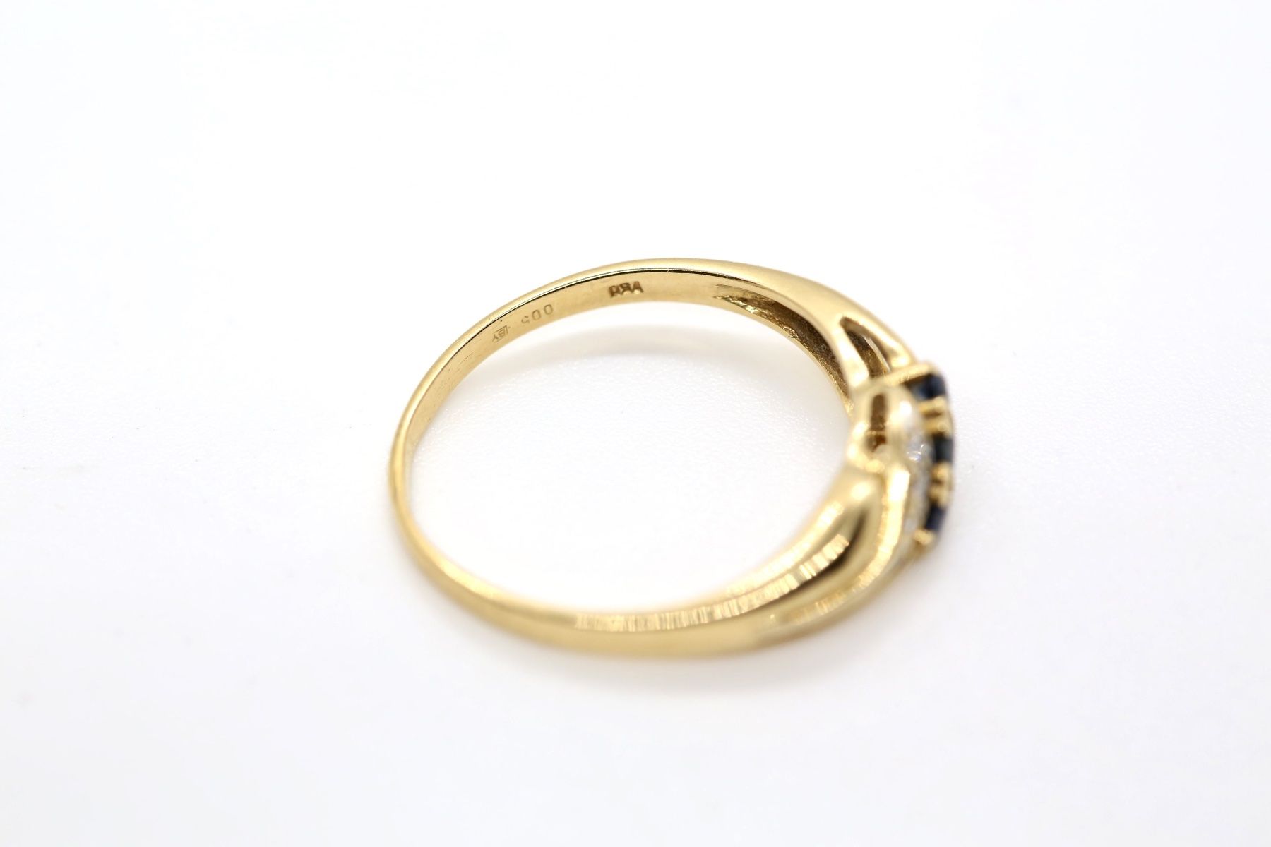 Anelli: Goldring 18K mit blauen Steinen – Usato da Reinach BL venduto da Han-Numismatik 3