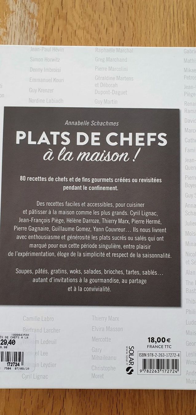 Bücher: Livre recettes "Plats de chefs" à la maison – Neu (gemäss Beschreibung) aus Moutier von Matteoleroux 1