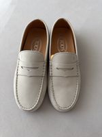 TOD'S Mokassins Damen Gr. 37 1/2 Beige Sommer Schuhe Leder L