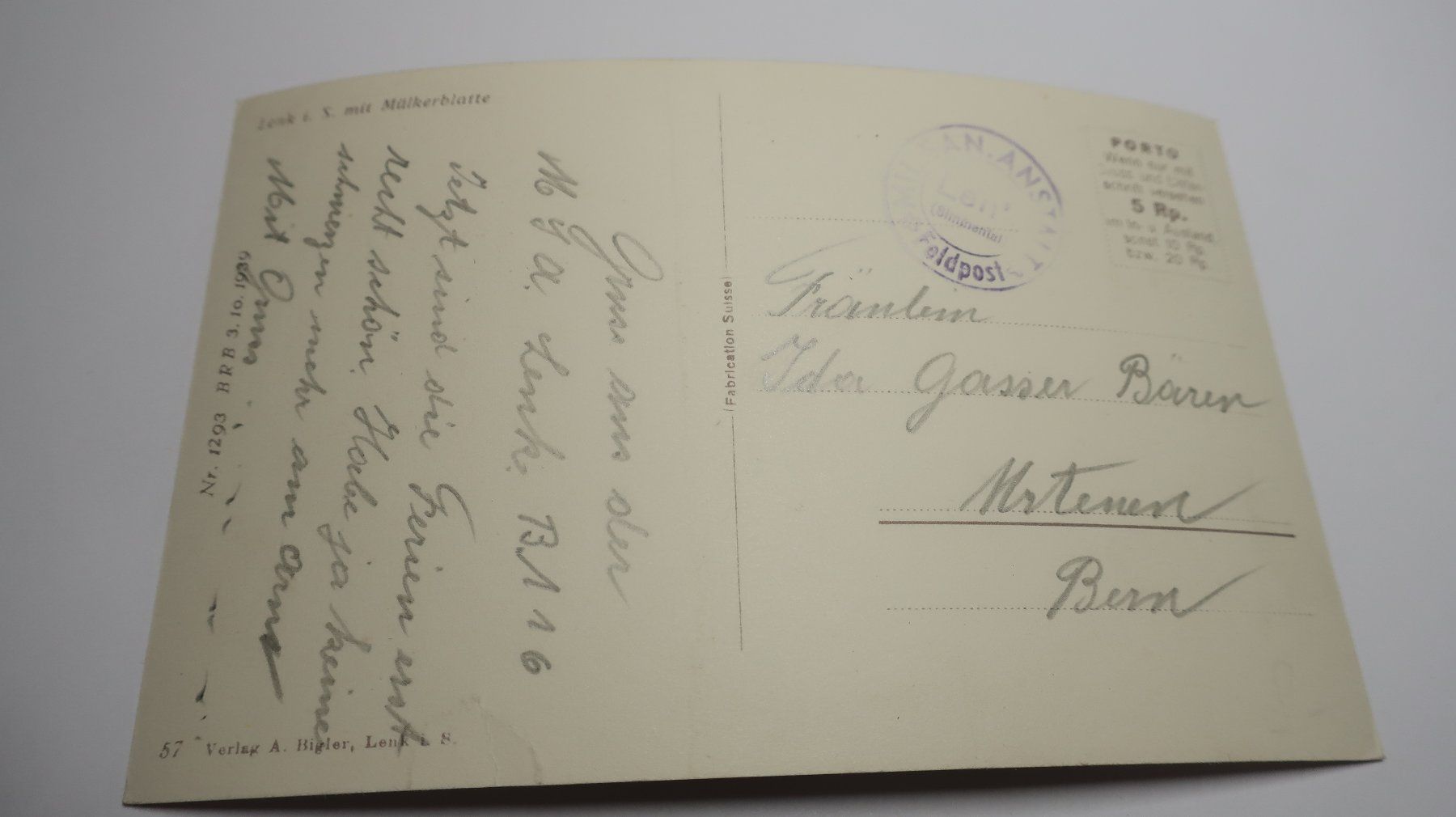 Ansichtskarten: Lenk i. S. Mülkerblatte – Gebraucht aus Cormoret von Pascalll2001 6