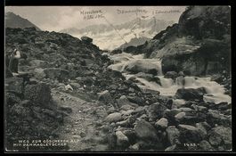 AK Göschenen, Weg zur Göschener Alpe mit Dammagletscher