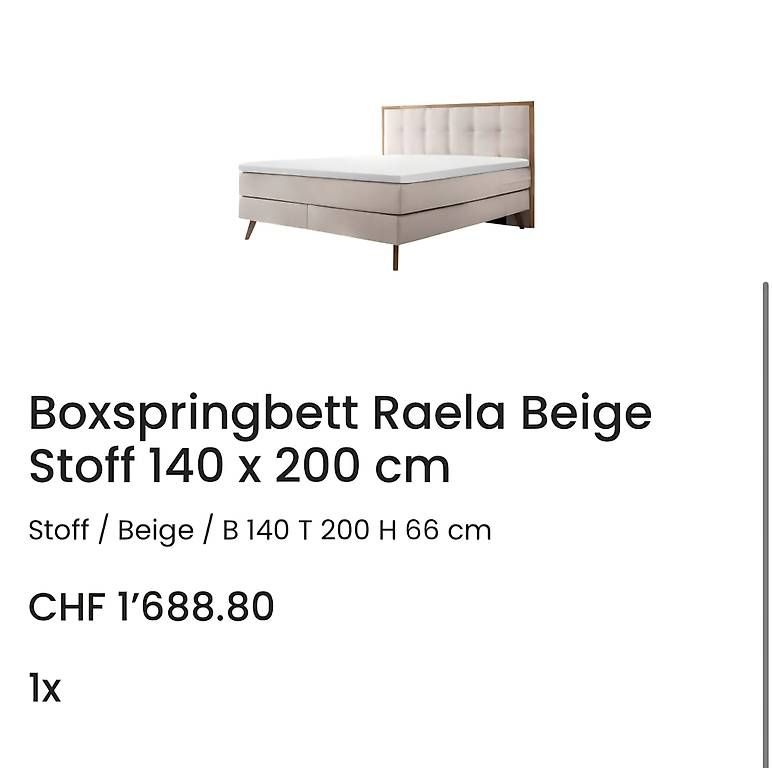 Lits: Hasena Boxspringbett Raela 140x200 cm – D'occasion à Malters par FuchsO 4