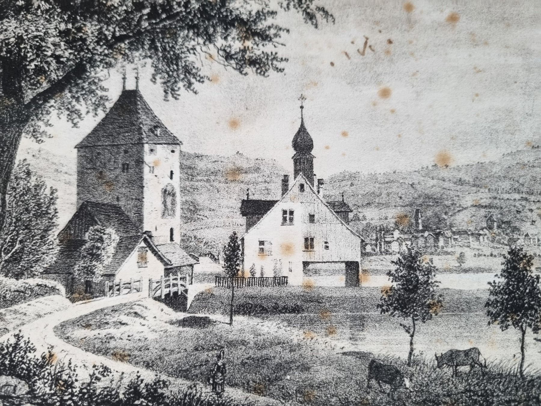 Incisioni: Schloss Grinau LITHO – Usato da Trachslau venduto da post35 1