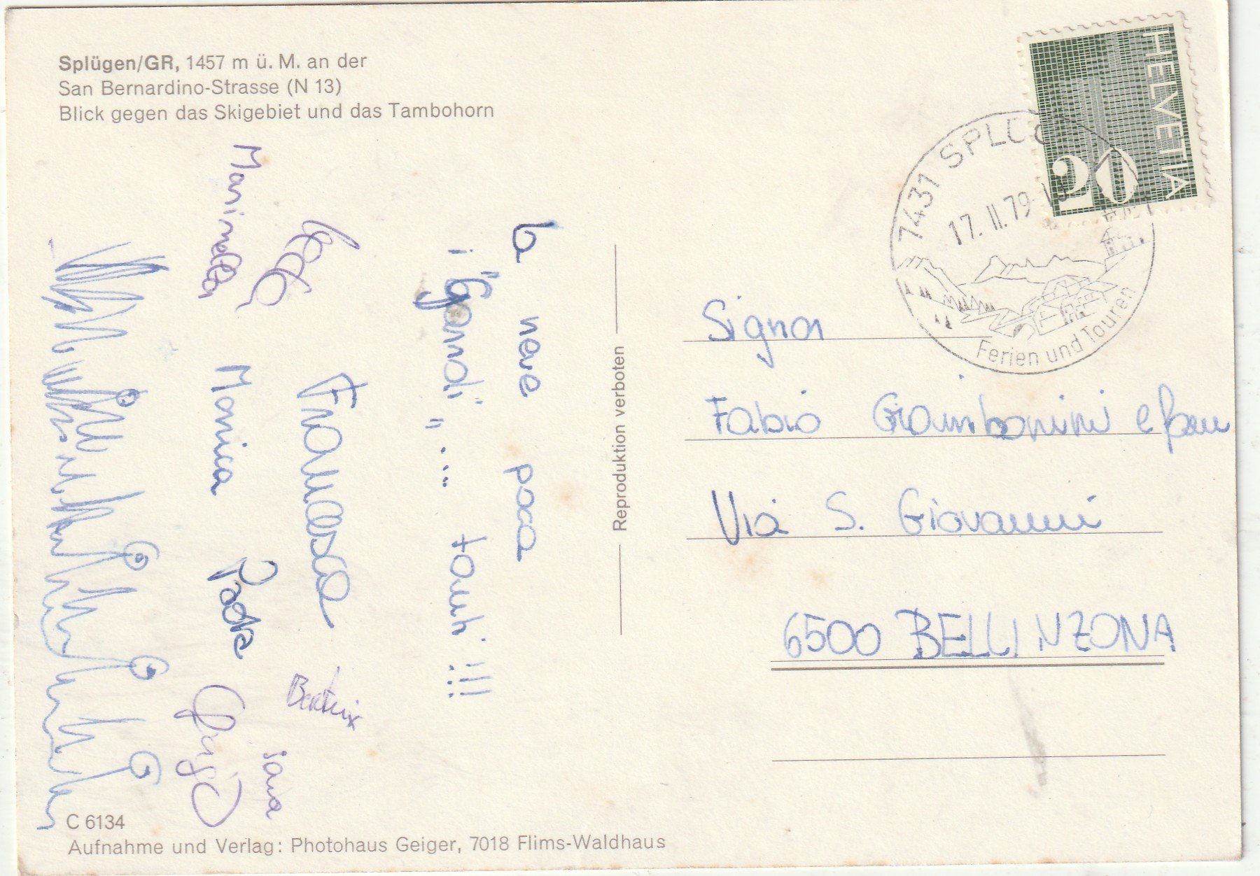 Cartes postales: Splügen Winter – D'occasion à Lumbrein par made02 1