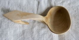 Holzschöpfkelle geschnitzt natur hell gebrauchter Zustand