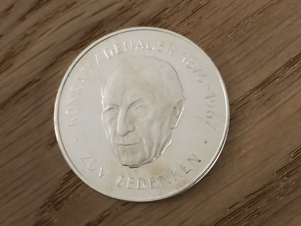 Münze Konrad Adenauer 1967 Silbermedaille 999 zum Gedenken Kaufen auf Ricardo