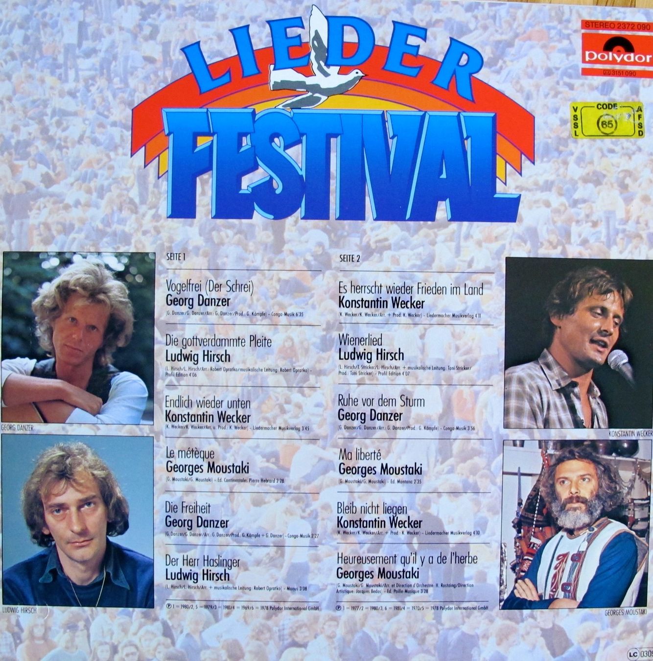 Dischi in vinile: Liederfestival (Danzer - Wecker - Hirsch - Moustaki) – Usato da Bern venduto da hippoism 1