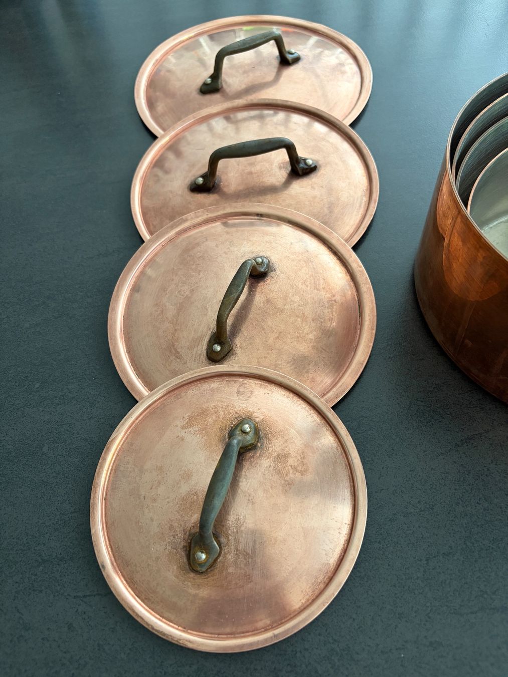 Casseroles: Ensemble de 4 casseroles en cuivre – D'occasion à Mézières VD par kha_85m2 4