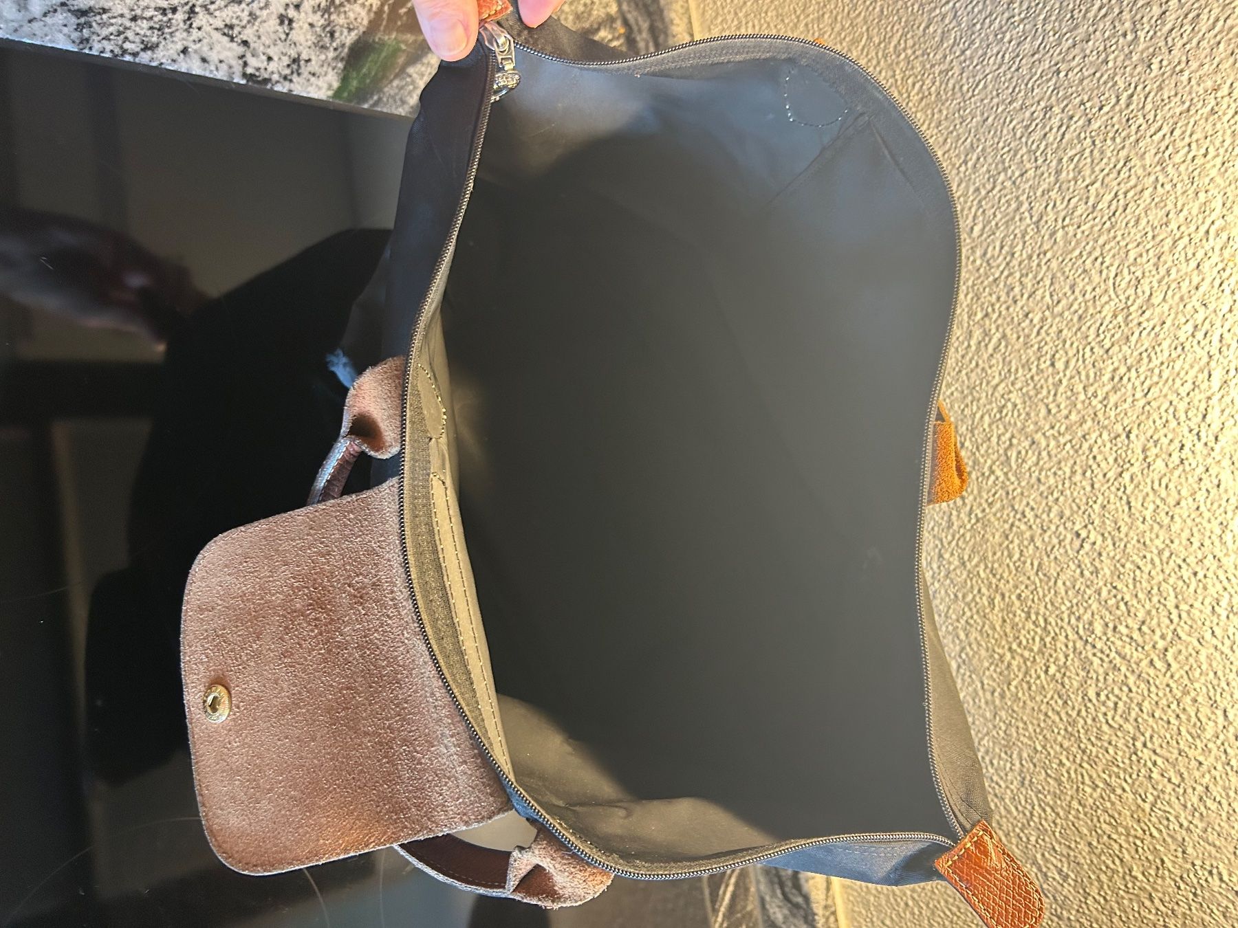 Longchamp Borse da donna: Original Longchamp Le Pliage Grösse M schwarz – Difettoso da Langnau am Albis venduto da SolarisZH 5