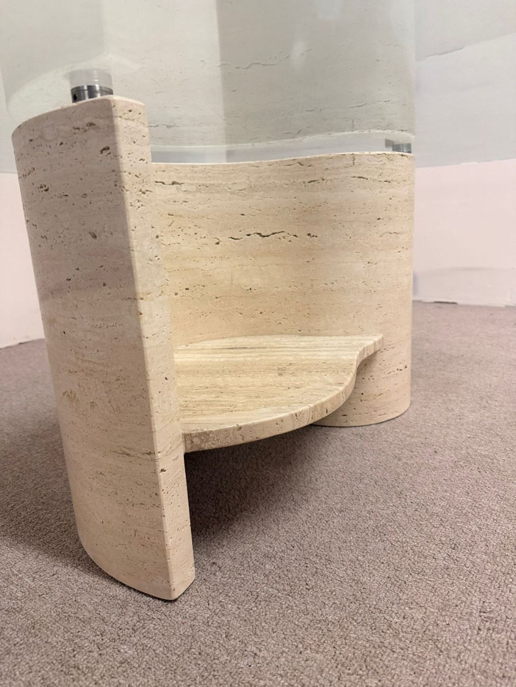 Tavoli: Travertin Couchtisch mit Glasplatte Coffee Table – Usato da Rickenbach ZH venduto da Der-Insider 2