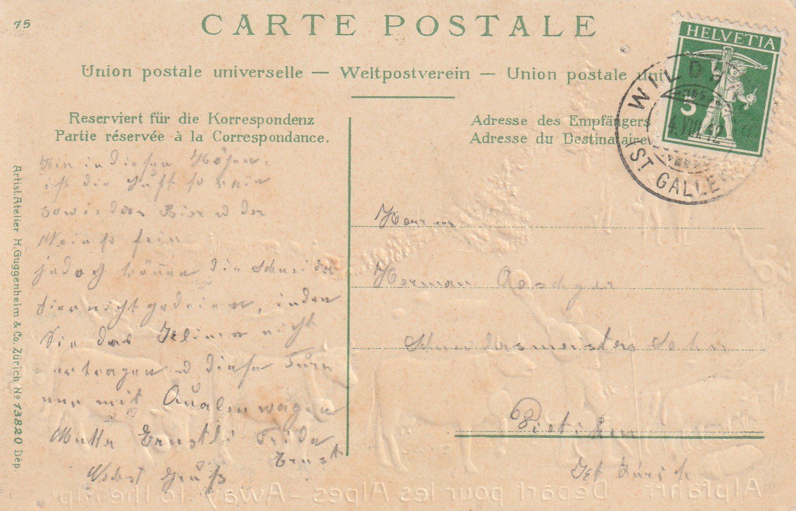 Cartes postales: Alpfahrt Prägekarte – D'occasion à Rorschacherberg par fratovi2 1