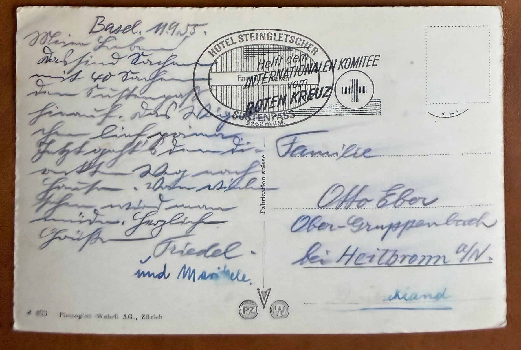 Ansichtskarten: Sustenstrasse - Wendeplatte - 1955 – Gebraucht aus Lutry von Ediego 1