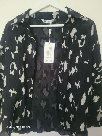 Cliche Sommerbluse, Gr. 36, Schwarz/Weiss, Neu mit Etikett