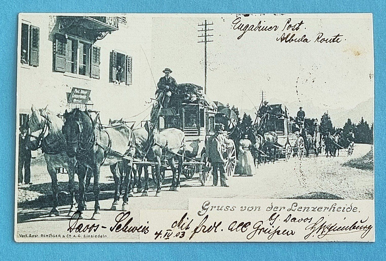 Cartes postales: Lenzerheide - Post - Engadiner Post - Albula Route - 1903 – D'occasion à Rothrist par RROENK